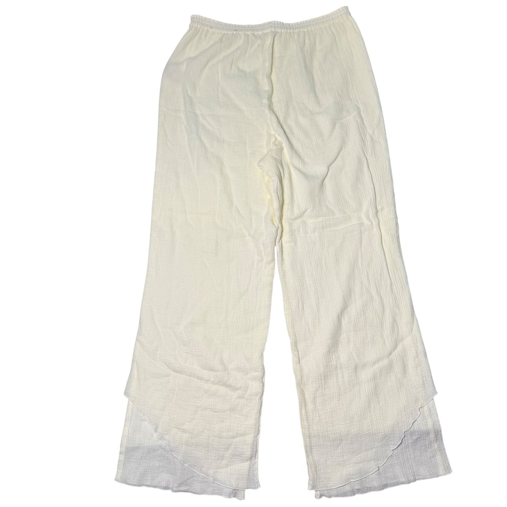 Soft Surroundings La Marche Guaze Pants Natural Women's Size M Wide Leg Cotton - Picture 3 of 8